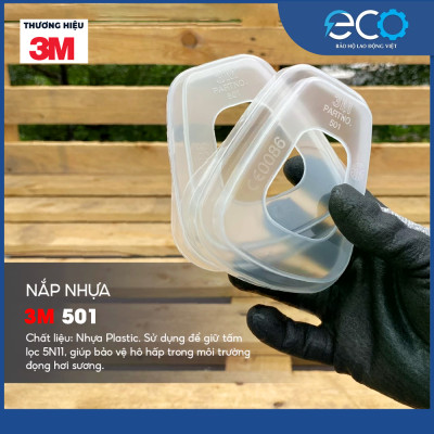 Combo (7 món) mặt nạ phòng độc 3M 7501, 7502 kết hợp phin lọc 3M 6006, tấm lọc bụi 5N11 cùng nắp giữ 501 lọc hơi hữu cơ Vô cơ, lọc bụi siêu mịn, phun sơn Lọc hơi độc chính hãng 3M