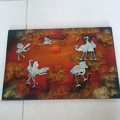 Tranh sơn mài - TÙNG HẠC DIÊN NIÊN -Size 40x60 cm - Ý Nghĩa Phong Thủy