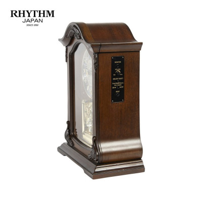 Đồng hồ Để bàn Rhythm CRH209UR06 – Kt 21.0 x 37.0 x 12.5cm, Vỏ gỗ. Dùng Pin.