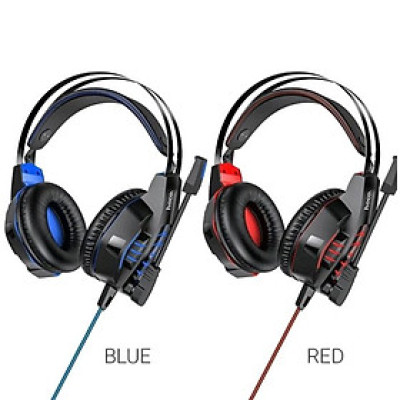 Tai nghe chụp đầu GAMING HOCO W102 - jack 3.5 Có Micro, Dây Chống Đứt, Dùng Được Cho Máy Tính Và Điện Thoại Đẹp Hay Bền - Hàng Chính Hãng