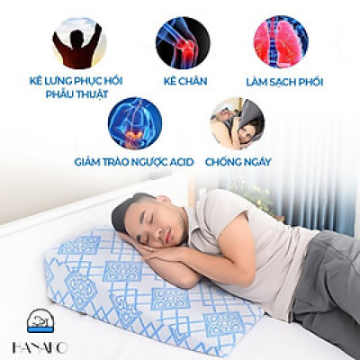 GỐI CHỐNG TRÀO NGƯỢC DẠ DÀY NGƯỜI LỚN HANAKO, GIẢM HẲN HO, NGỨA HỌNG, SẠCH PHỔI, CHỐNG PHÙ MẶT - 18cm - HÀNG THƯƠNG HIỆU