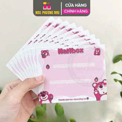 Thẻ Bìa Dán Nailbox Siêu Xinh Kèm Túi Dày Dặn Và HDSD, Tag Nail Box Hình Gấu Hồng, Mây Trắng, Nail Art Sang Trọng Và Hạn Chế Thấm Nước cho bé gái