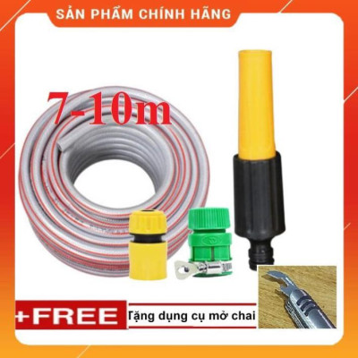 ️ Bộ dây vòi xịt nước rửa xe, tưới cây , tăng áp 3 lần, loại 7m, 10m 206622-5 cút sập, + mở chai