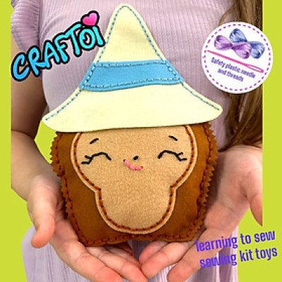 KIM NHỰA Bộ Thủ Công Trẻ Tự Làm Thú Bông 5+ HEDGEHOG CACTUSE Craftoi Felt Sewing toy prepunched holes plastic needle