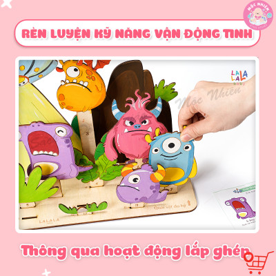 Đồ Chơi Tranh Gỗ Lalala Baby Tô Màu Kèm Màu Nước, Cọ và Truyện Kể I Paint I Play! Cho Bé Từ 3 Tuổi
