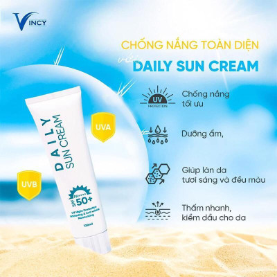 Kem Chống Nắng Daily Sun Cream 120ml, Bảo V65 Da Khỏi Tia UV Với SPF 50++