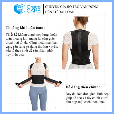 Đai Chống Gù Lưng Grace Care LB224 - Giữ Cột Sống Thẳng, Điều Chình Tư Thế, Phòng Đau Lưng