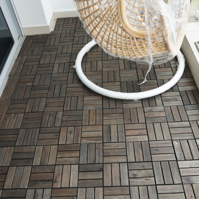 Vỉ Gỗ Lót Sàn Ban Công Thương Hiệu ANKAN Gu Màu Đen 12 Nan, Ván Sàn Gỗ Tự Nhiên, Sân Vườn, Hồ Bơi, Phòng Spa, Siêu Bền, Chịu Nước Tốt, Chống Trơn Trượt, Tiêu Chuẩn Xuất Khẩu (1 Vỉ) - Hàng Chính Hãng