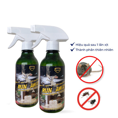 Xịt Đuổi Chuột Run Away - Không Mùi, An Toàn - Xua Đuổi Chuột, Gián, Côn Trùng ... Chỉ Sau 1 Lần Xịt