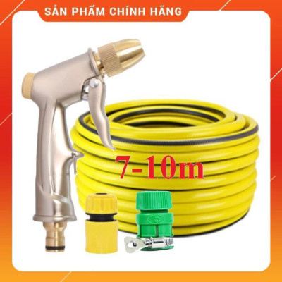 ️ Bộ dây vòi xịt nước rửa xe, tưới cây , tăng áp 3 lần, loại 7m, 10m 206701-1 đầu đồng,cút, nối PE