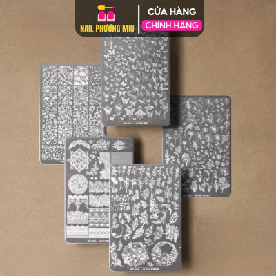 Khuôn In Gấm Bằng Thép Nhiều Hình Mẫu Bướm Hoa, Khuân In Móng Mr Nail Hoạ Tiết Hot Trend Nữ Women Cao Cấp