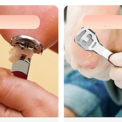 Dụng Cụ Mài , Chà Tẩy Tế Bào Chết Gót Chân Kèm Hộp Dao Cạo PaKaSa - Hàng Chính Hãng 