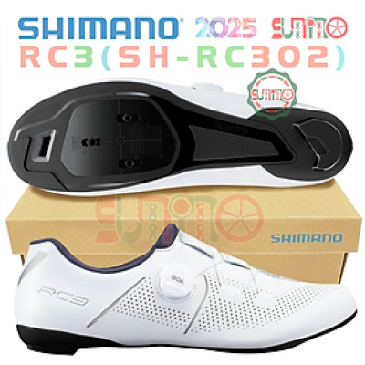 Giày can xe đạp road SHIMANO RC302 trắng fullbox chính hãng