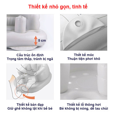 Ghế hơi tập ngồi cho bé chống ngã cao cấp, Ghế phao tập ngồi cho bé phong cách Hàn Quốc (Màu ngẫu nhiên)