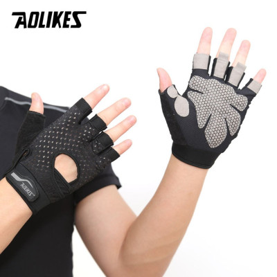 Găng tay hở ngón tập gym Nam - Nữ cao cấp Aolikes 113