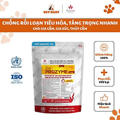 Five-Prozyme 5 way, Cải thiện tiêu hóa, ổn định đường ruột, tăng trọng nhanh cho gia súc, gia cầm, thủy cầm