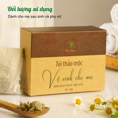 Bộ chăm sóc tình mẫu tử giúp mẹ thơm, bé khỏe Wonmom ( 1 hộp thảo mộc xông cửa mình cho mẹ + 1 dầu tràm )