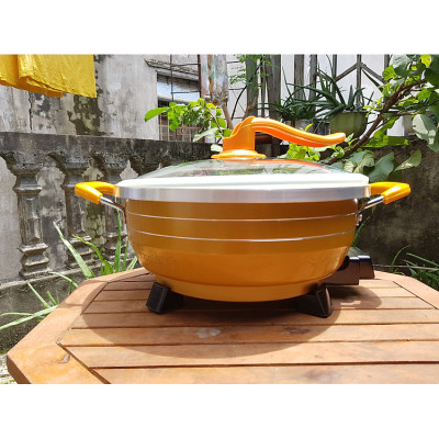  Chảo Điện Đa Năng Nấu Lẩu 2 Tầng Hấp- Hàng Nhập Khẩu