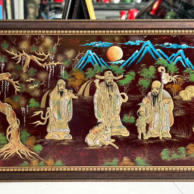 Tranh Sơn Mài - PHÚC LỘC THỌ | Đắp Nổi Thủ Công | Size 60x120 cm | Biểu Tượng Phúc Đức – Tài Lộc – Trường Thọ