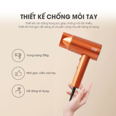 Máy sấy tóc Lebenlang LBL3088 công suất 2100W của Đức, chống xơ rối tóc bằng công nghệ ion - Hàng Chính Hãng