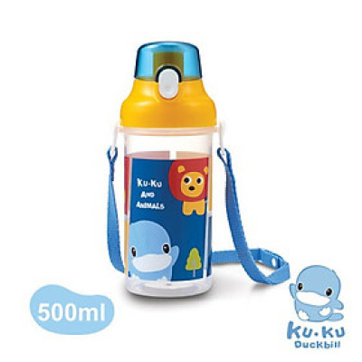 Bình nước cho bé từ 2 tuổi KU.KU Duckbill nhựa PP cao cấp 500ml ku5602a
