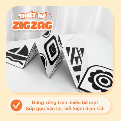 Đồ Chơi Âm Thanh (không đèn) Kèm Thẻ Ziczac Lalalook Easy Đen Trắng Kích Thích Thị Giác và Thính Giác Cho Bé Sơ Sinh 0-3 Tháng - Lalala Baby