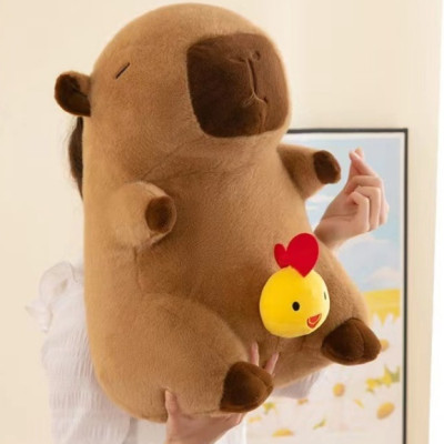Thú nhồi bông capybara ciu gà đáng yêu - Size từ 35cm đến 65cm - Quà tặng gấu bông capybara có ciu hình gà kéo ra được.