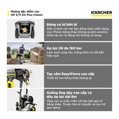 Máy phun rửa áp lực cao Karcher HD 5/11 EX Plus Classic - Hàng chính hãng