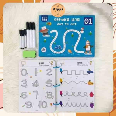 Tập tô vẽ thông minh xóa được - đồ chơi giáo dục toàn diện Montessori cho bé