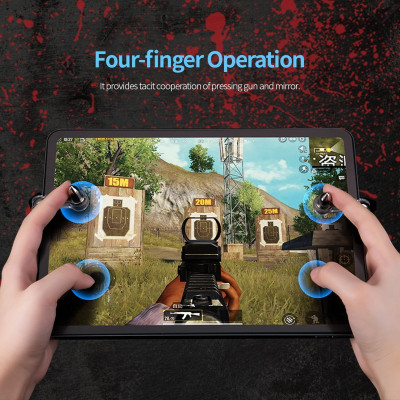 Bộ gamepad nút chơi game bắn súng hiệu Rock Shooting Game Control cho iPad và máy tính bảng thao tác cực nhạy, tương thích với các dòng game PUBG, Call Of Duty, Haflife, .... - hàng nhập khẩu