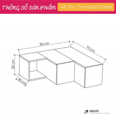 Kệ TV phòng ngủ kệ TV gỗ ép SMLIFE Thunderstorm