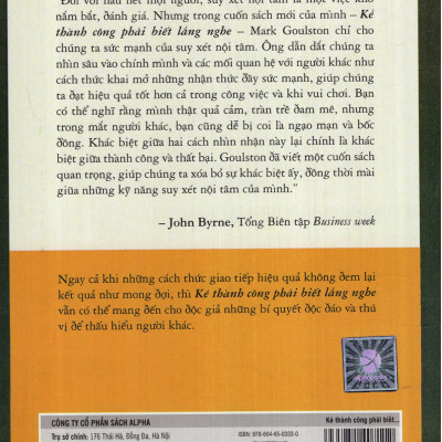 Kẻ Thành Công Phải Biết Lắng Nghe (Tái Bản 2019) (Quà Tặng: Tickbook phiên bản happy)