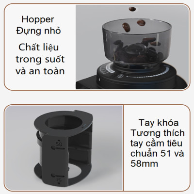 Máy xay hạt cà phê Espresso tự động tích hợp 31 chế độ xay thương hiệu Mỹ cao cấp HiBREW G3A - Hàng Nhập Khẩu