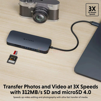 Cổng chuyển đổi HyperDrive Next 8-in-1 USB-C for Pro-grade Productivity HD4004GL - Hàng chính hãng