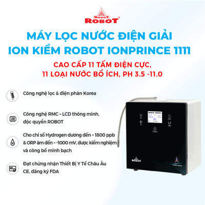 Máy Lọc Nước Điện Giải Ion Kiềm ROBOT IonPrince 1111 - Hàng Chính Hãng