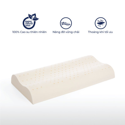 Gối Nằm Cao Su thiên nhiên  Liên Á Contour kích thước 38x60x10cm-Êm Ái mềm mại.