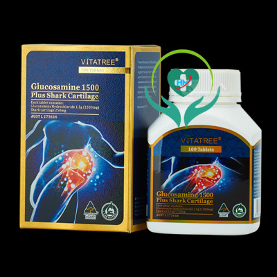 Viên uống bổ khớp Vitatree Glucosamine 1500mg plus shark cartilage , hộp 100v, nhập khẩu Úc