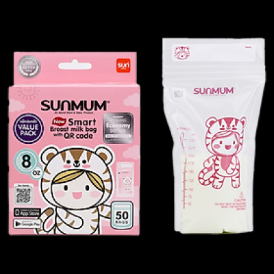 Túi đựng sữa mẹ sunmum 250ml (Hộp 50 túi) tặng 2 túi zipper bảo quản