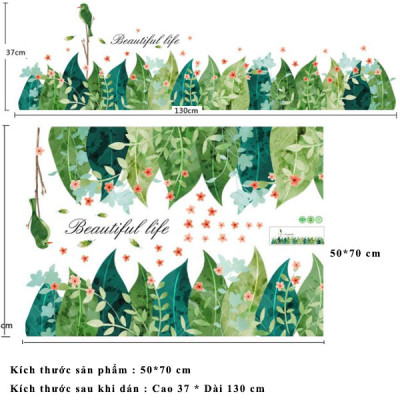 Decal dán chân tường hoa đá ZOOYOO XH7221