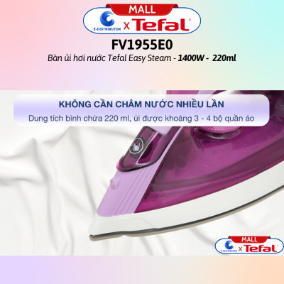 Bàn ủi hơi nước Tefal Easy Steam FV1955E0 1400W - Hàng Chính Hãng - Bảo Hành 12 Tháng
