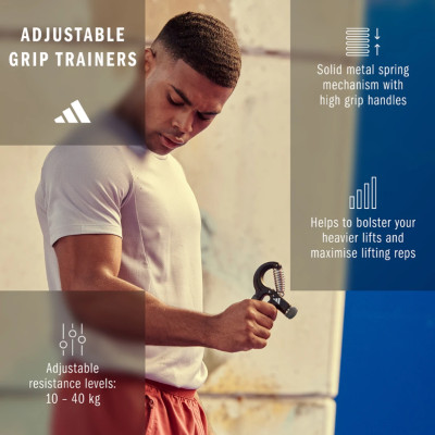 Bóp Tay Chỉnh Lực [10Kg - 40Kg] Chính Hãng ADIDAS ADAC-11400GR Adjustable Grip Trainer (1 Cái)