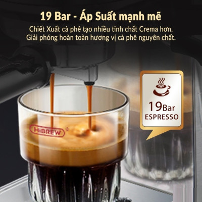 HÀNG CHÍNH HÃNG - Máy pha cà phê Espresso chuyên nghiệp 3 trong 1, thương hiệu Mỹ cao cấp HiBREW - CM5020