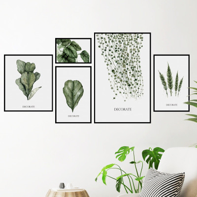 Sticker Giấy Dán Tường Decal Dán tường Tranh Dán Tường Trang Trí Tường Mẫu Khung Tranh Hoa Lá ZH83