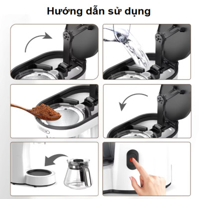 Máy pha cà phê, pha trà tự động Drip Thương hiệu Mỹ cao cấp HiBREW H12, Công suất 700W, Tối đa 6 ly - HÀNG NHẬP KHẨU