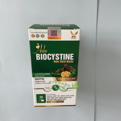 [TPBVSK] ADO BIOCYSTINE – Hỗ trợ cải thiện sạm da, giúp tóc, móng chắc khỏe (Hộp 30 viên)