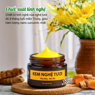 Bộ dưỡng trắng và đánh bay mụn Wonmom ( 1 Kem nghệ tươi + 1 Mặt nạ nghệ )