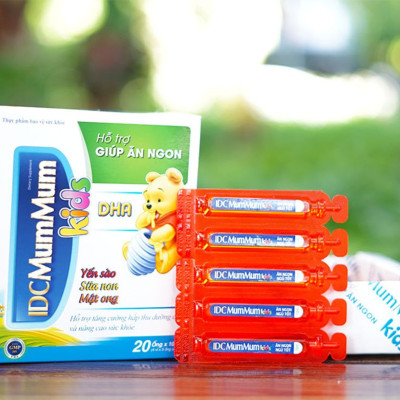 Siro ăn ngon cho bé, siro ăn ngon IDC Mum Mum ăn ngon ngủ ngon tiêu hóa khỏe, trẻ ăn ngon hộp 20 ống