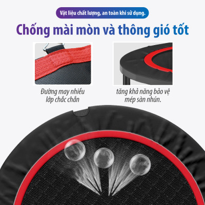 BG Sàn nhún,bạt nhún có thể gấp gọn cao cấp Trampoline size 1m-1,2m có thanh vịn dành cho mọi lứa tuổi