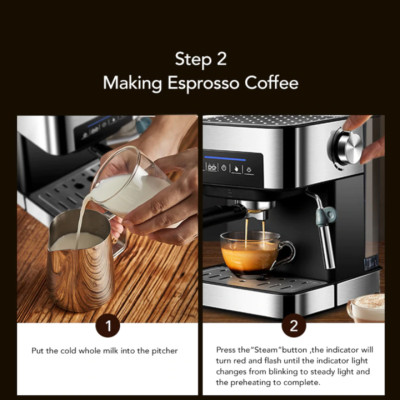 Máy pha cà phê Espresso thương hiệu BioloMix CM6863 - HÀNG NHẬP KHẨU (Bảo Hành 2 Năm)