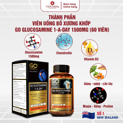 Bộ Sản Phẩm Bổ Tim, Bổ Xương Khớp New Zealand: Bổ Tim Nutri Co Q10 160g Hawthorn -30 Viên; Go Glucosamine 1-A-Day 1500mg